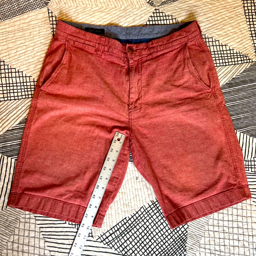 J Crew Cotton Linen Shorts / Dark Pink / 32W / 9.5” Inseam